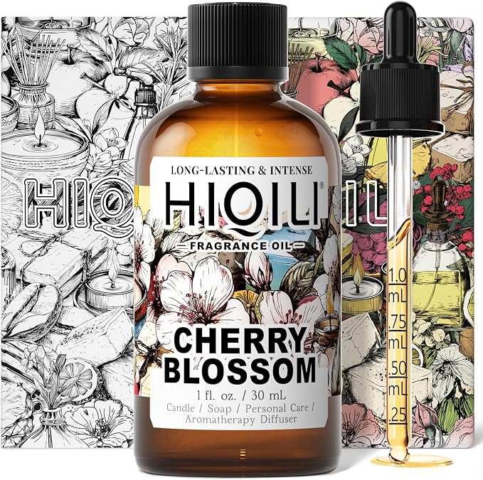 HIQILI Cherry Blossom Fragrance Oil, Floral Perfume Oil - 1 Fl Oz