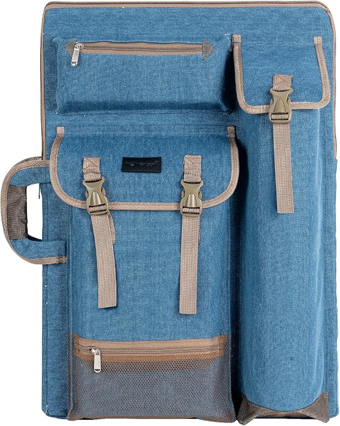 TRANSON Art Portfolio Case Artist Backpack Canvas Bag Large 26” x 19.5”
