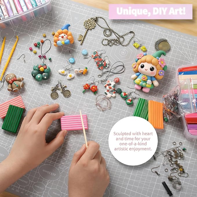 Aestd-ST Polymer Clay 72 Colors, Oven Bake Modeling Clay for Kids & Artists | Easy to Shape, Non-Sticky, Colorful, Portable Storage Box, 20 Sculpting Tools, Accessories, DIY Starter Kit for Kids & Adults