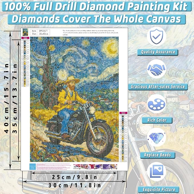 Van Gogh Cute Diamond Art Kits for Adults Diamond Painting Kit for Beginner