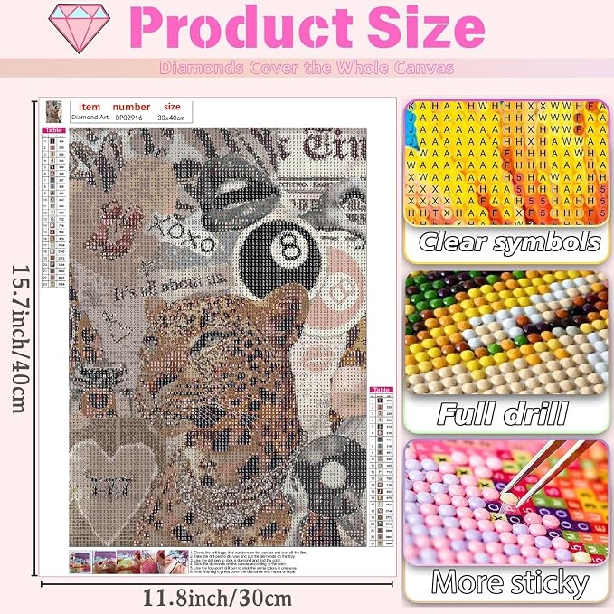 BAWKENTON Girly Diamond Art Kits for Adults Diamond Painting Kit for Adults