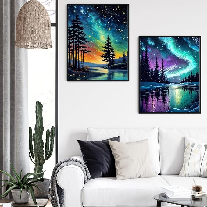 Ycydilirab 2 Pack Paint by Number Adult (with Gifts Box)-Aurora Adult Paint by Number Kits on Canvas,Gifts Home Decor(16x20in)