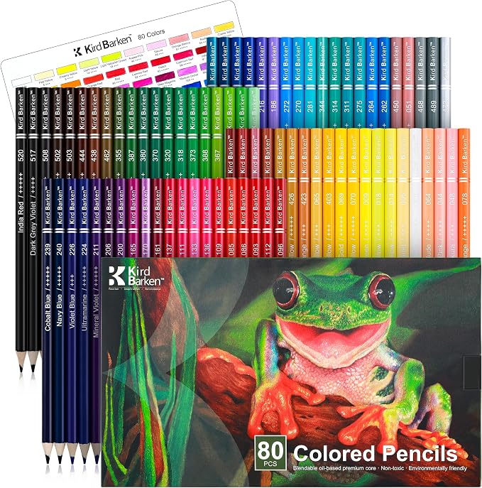 80 Colored Pencils Set, Oil-Based Soft Core for Adult Coloring Books, Professional Color Pencils Art Gifts for Artists, Beginners and Adults