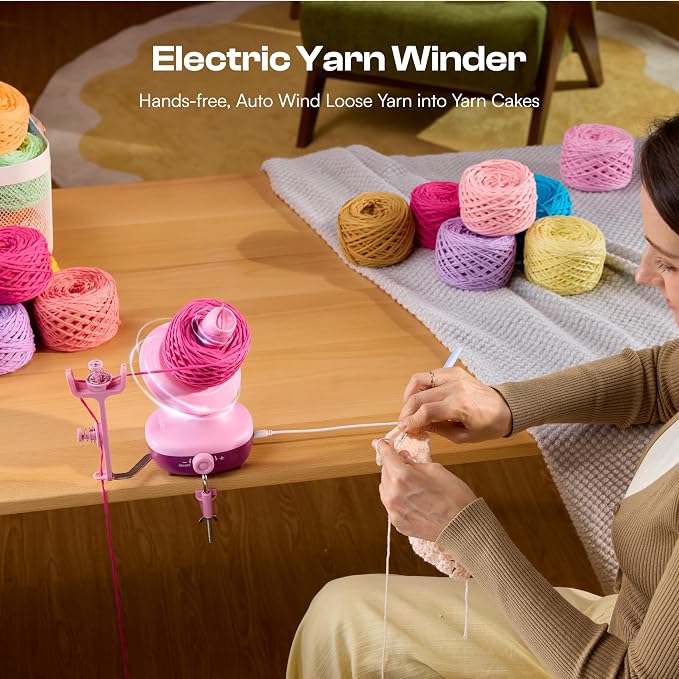 Caydo Electric Yarn Winder, Effortless Yarn Organizer for Crochet Lovers