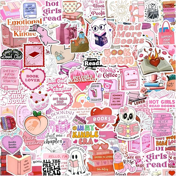 EOAOD 200 Book Stickers for Kindle, Smutty Bookish Stickers for Adults | Waterproof Vinyl for Laptops, Water Bottles, Journals and E-Readers, Made for Romance Fans, Book Lovers and BookTok Gifts
