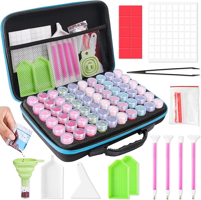 MERATIA Diamond Art Storage Organizer, 60 Jars with Accessories