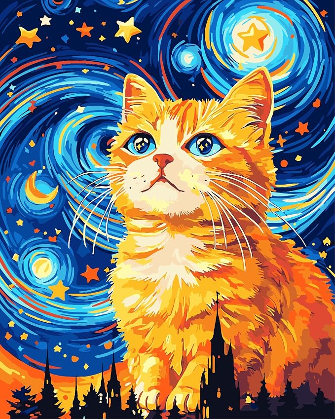 Paint by Numbers Kit for Adults,Cat Paint by Numbers Animals,16x20 lnch | Paint by Number Cat,Paint by Numbers for Adults Canvas,DIY Oil Painting Kits for Gifts Home Decor
