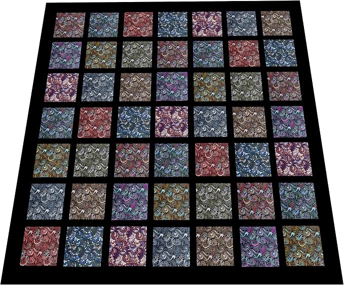 5" 50pcs Cotton Fabric Squares for Sewing Quilting Supplies- Dark Paisley