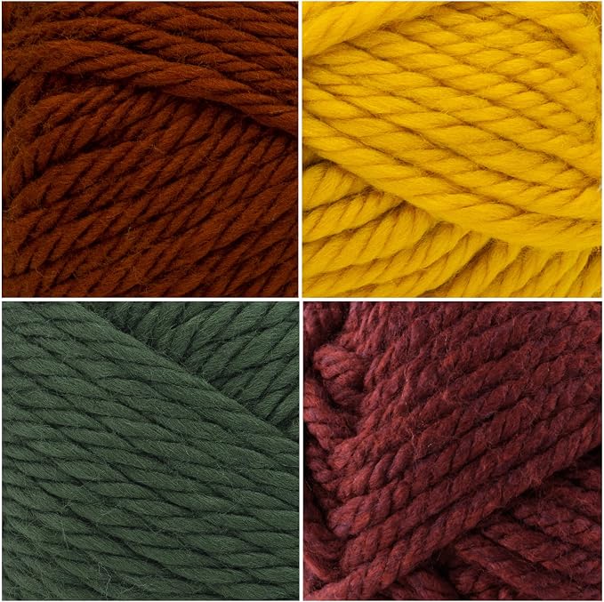 Lion Brand Yarn, Hometown Super Bulky Yarn, Cornucopia Pack, 12 Skeins