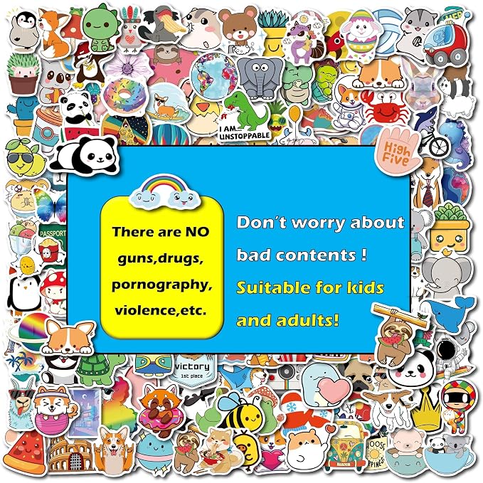 400PCS Stickers for Water Bottles | Water Bottle Stickers for Kids, Waterproof Vinyl Stickers, Cute Stickers Pack, Back to School Supplies Classroom Decor