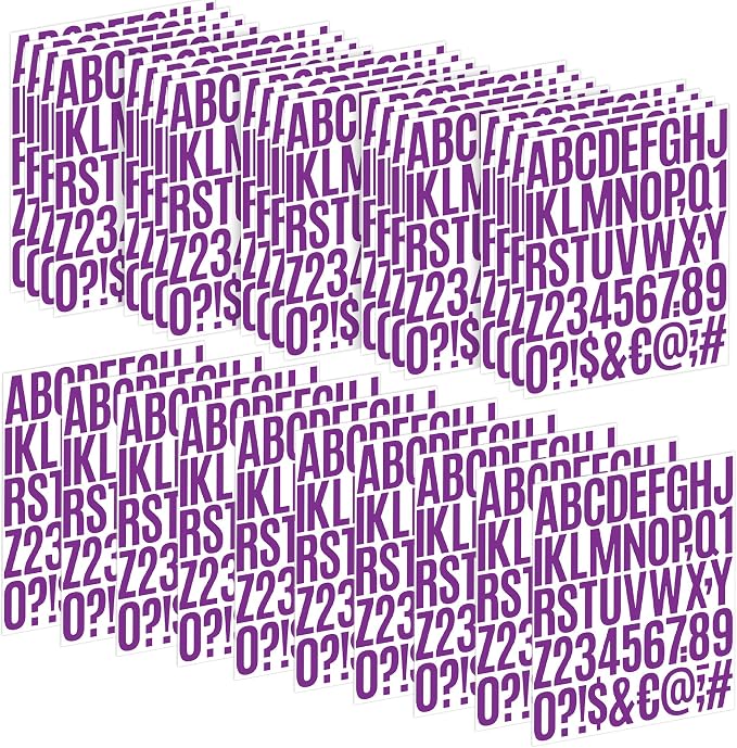 Letter Stickers 30 Sheets 1500 PCS Large 2 Inch Alphabet Stickers, Purple