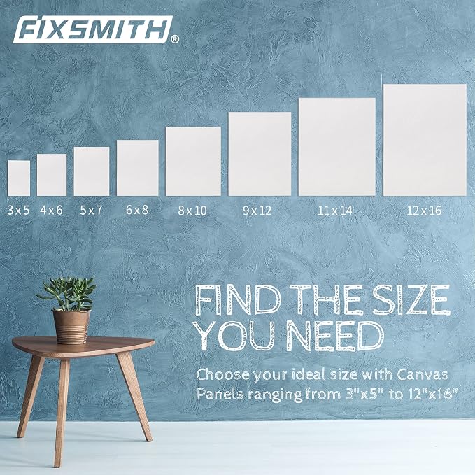 FIXSMITH Canvas Boards for Painting 3x5 Inch, Super Value 24 Pack Mini Canvases, White Blank Canvas Panels, 100% Cotton Primed, Painting Art Supplies