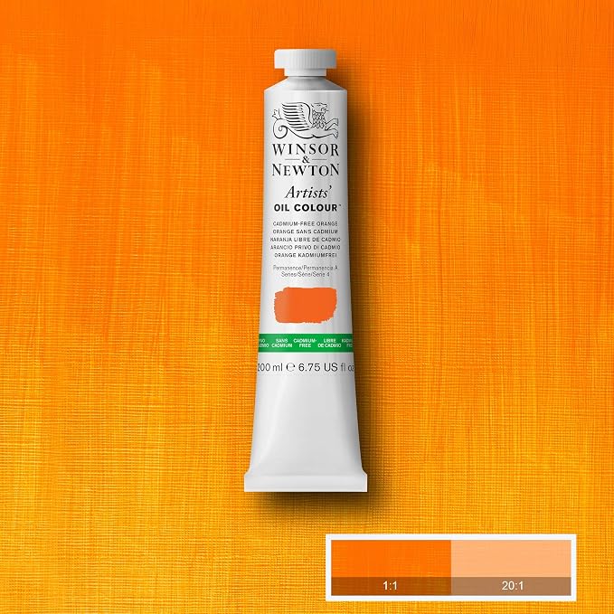 Winsor & Newton Artists' Oil Paint, 200ml Tube, Cadmium-Free Orange