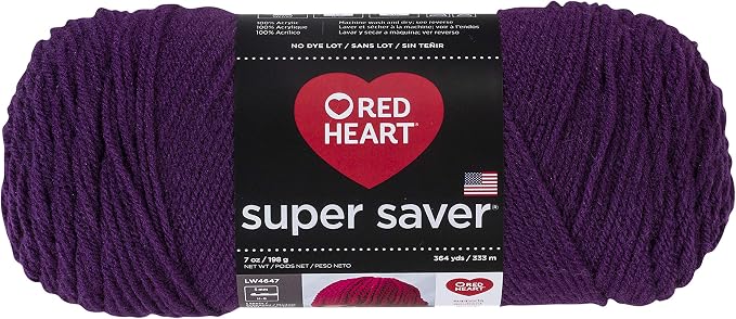RED Heart 285412 Super Saver Yarn, Dark Orchid