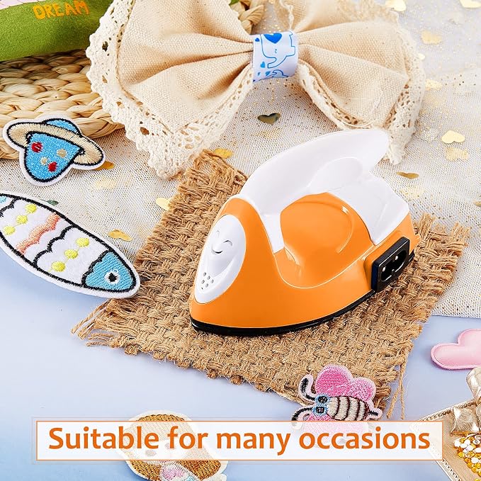 Honoson Mini Craft Iron with Charging Base Tiny,Orange