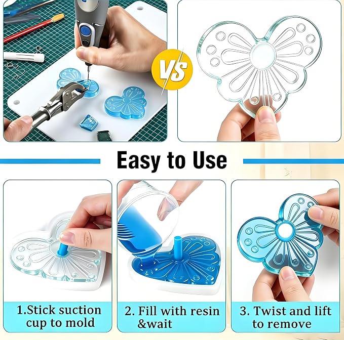Resin Hole Maker 35 Pcs 7 Sizes Drill-Free Silicone Inserts for Epoxy Resin