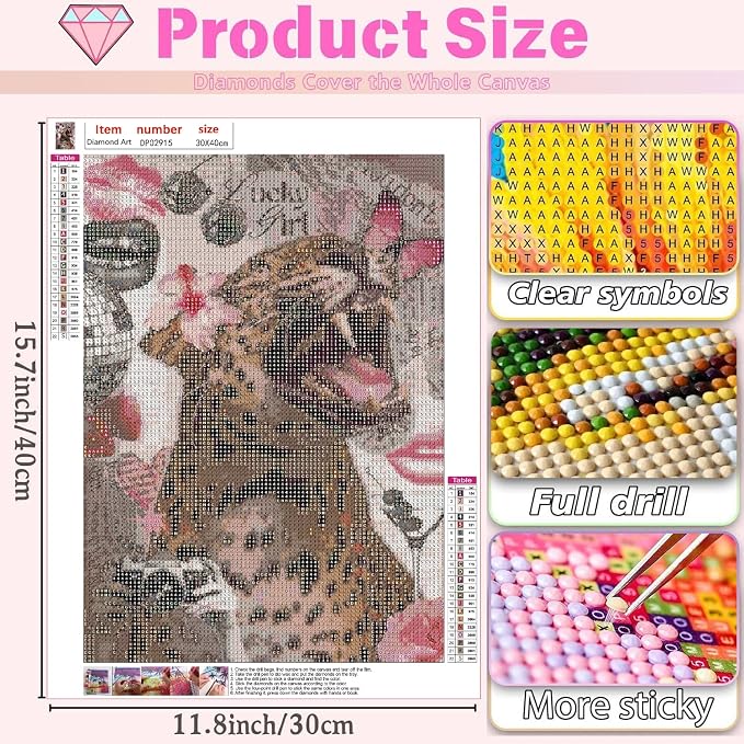 Pink Girly Diamond Art Kits for Adults Diamond Painting Kit for Adults