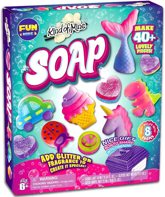 Kid Soap Kit, FunKidz Soap Making Kit for Kids for All Ages DIY Crafts Kits STEM Science Activity Gift for Girls and Boys