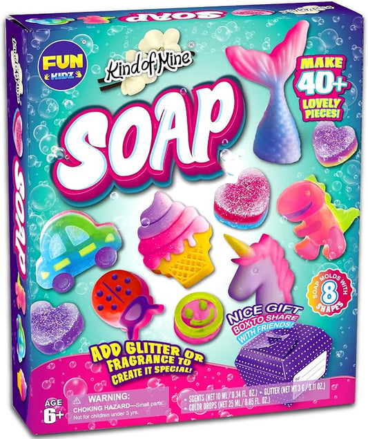 Kid Soap Kit, FunKidz Soap Making Kit for Kids for All Ages DIY Crafts Kits STEM Science Activity Gift for Girls and Boys