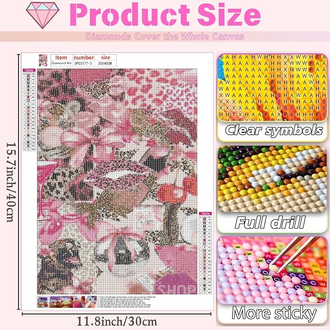 Pink Bow Diamond Art Kits for Adults Diamond Painting Kit for Adults