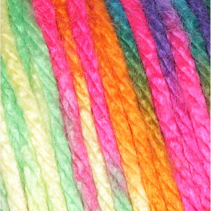 Caron Simply Soft Paints Yarn (4) Medium Worsted Gauge 100% Acrylic - 5oz - Rainbow Bright - Machine Wash & Dry (Pack of 3)
