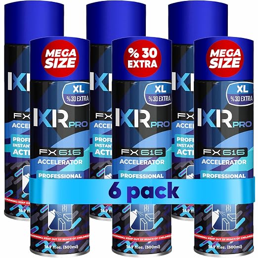 ixirpro Super Glue Accelerator, CA Glue Activator, 6 Pack-16.9 oz