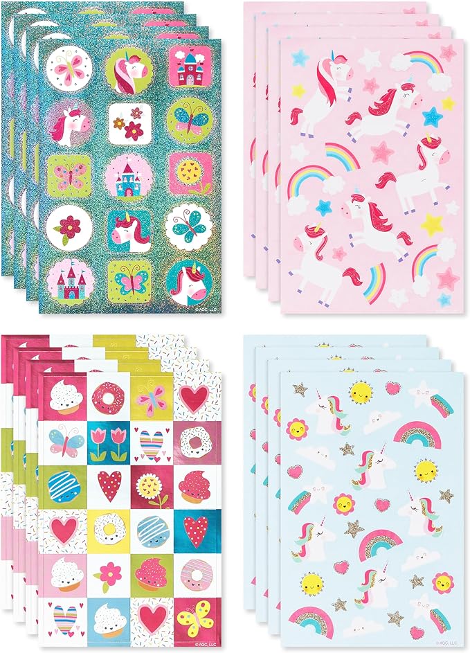 American Greetings 392-Count Bulk Stickers for Kids, Unicorns and Rainbows