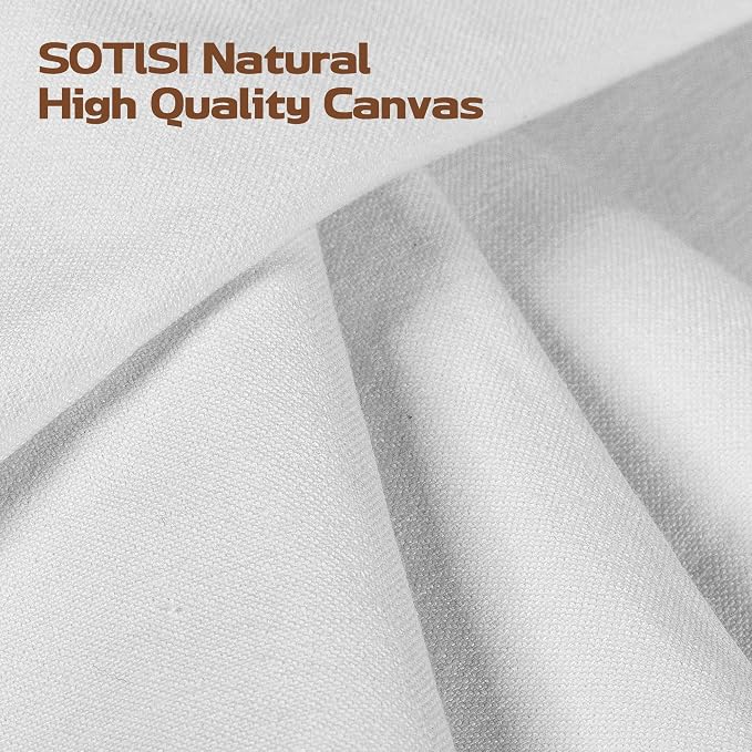Canvas Fabric, Premium 10oz White Cotton Duck Canvas Fabric 62'' Wide for Arts & Crafts, Backings, Covers,3Yd (60 x 108 inchs)