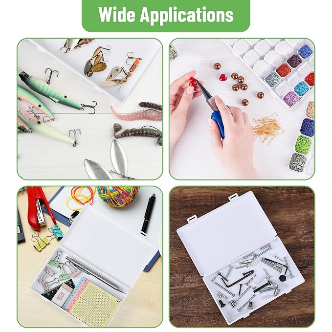 Mr. Pen- Bead Storage Containers, 28 Grids, 2 Pack, White | 160 pcs Label Stickers, Transparent, Small Bead Organizer Box, Diamond Art, Diamond Painting Organizer