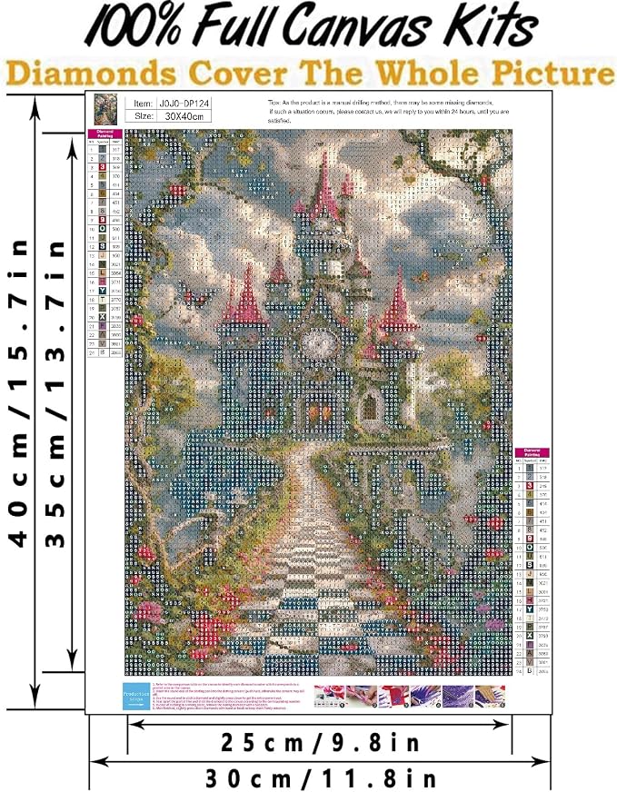 Castle Diamond Art Kits for Adults, Diamond Painting Kits for Beginner | Fairy Tale 5D DIY Diamond Dots Full Drill Crafts for Gem Art Dot Art for Adults Home Wall Decor for Teens Boys Girls 12x16 in