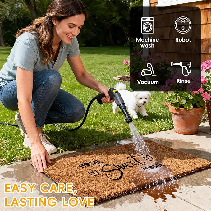 6 Pack Blank DIY Door Mats for Crafting and Painting, 30 x 17 in | Blank Faux Coir-Style Surface, 0.4 In Low Profile, Non-Slip Backing, For Painting, Stenciling, Heat Transfer and Group Crafts