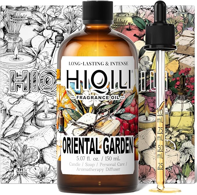 HIQILI Oriental Garden Fragrance Oil for Candle & Soap Making, Inspired by H.er-mes Le-Jrn deMonsr-Li, Luxury Hotel Scents for Essential Oil Diffuser, Aromatherapy - 5.07 Fl Oz (Pack of 1)