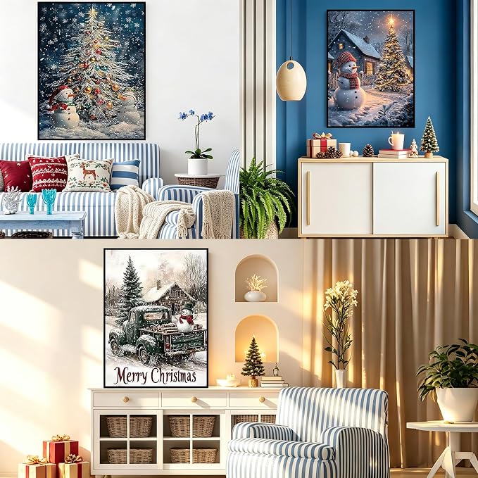 Christmas Diamond Art Kits for Adults, 3 Packs Diamond Art Painting Kits
