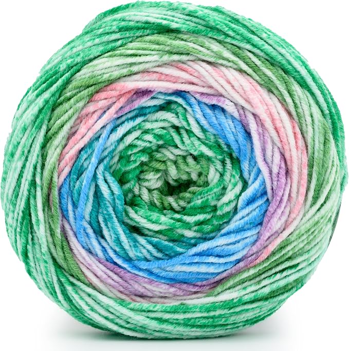 Lion Brand Yarn, Mandala Ombré Yarn, Balance, Rainbow Multicolor, 3 Pack | Variegated Yarn for Crochet, Knit, Crafts, Soft, Acrylic Fiber for Blankets, Worsted Weight Sweaters, Colorful Shawls