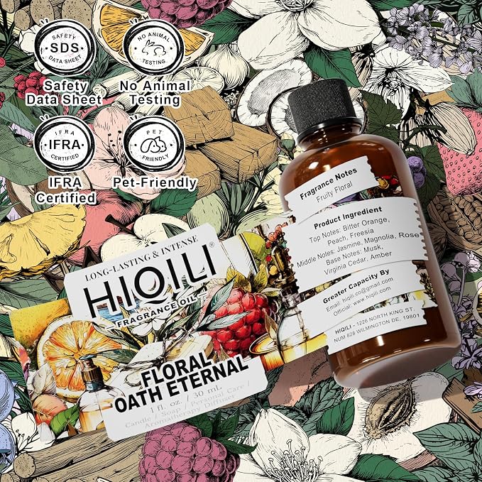 HIQILI Floral Oath Eternal Fragrance Oil for Diffuser, Candle & Soap Making