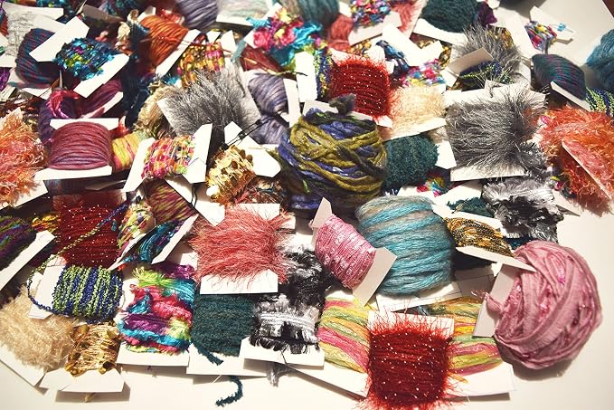 100 Yards 10 Colors Novelty Yarn Grab Bag for Scrapbooking, Fiber Art, Knit/Crochet, Felting, Jewelry Making