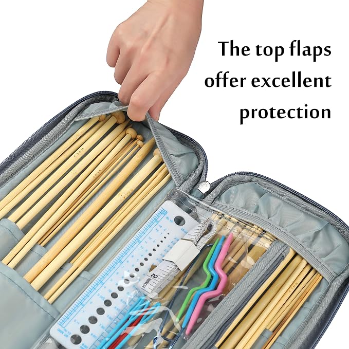 Professional Knitting Tools Pack, Included 36 Pcs Knitting Needles and Accessories and Portable Case, Durable and Beautiful Knitting DIY Kit for Any Project