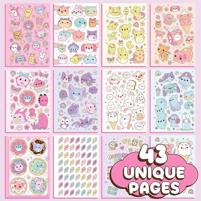 Horizon Group USA Sticker Book, Just My Style Kawaii, 1500+ Stickers