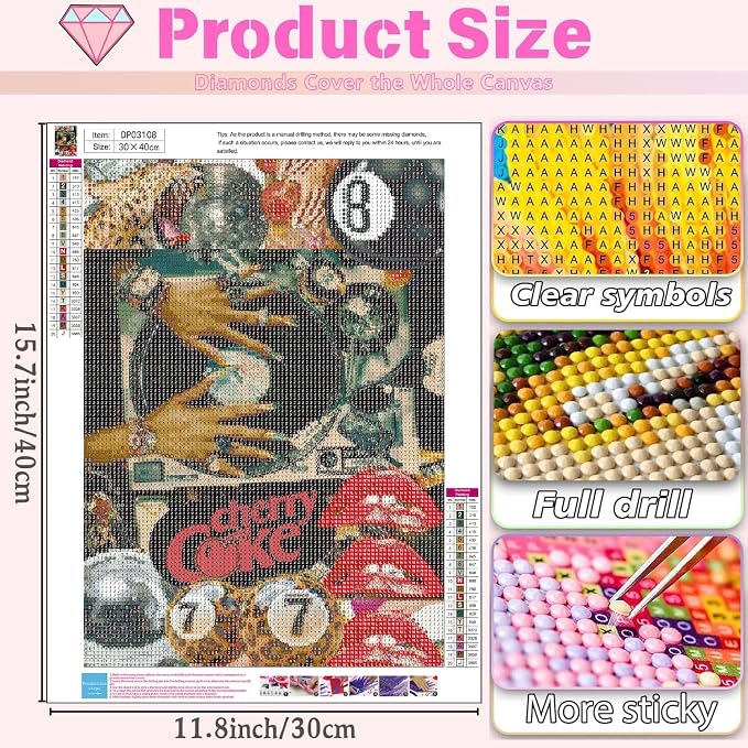 Trendy Cheetah Diamond Art Kits for Adults Diamond Painting Kit for Adult