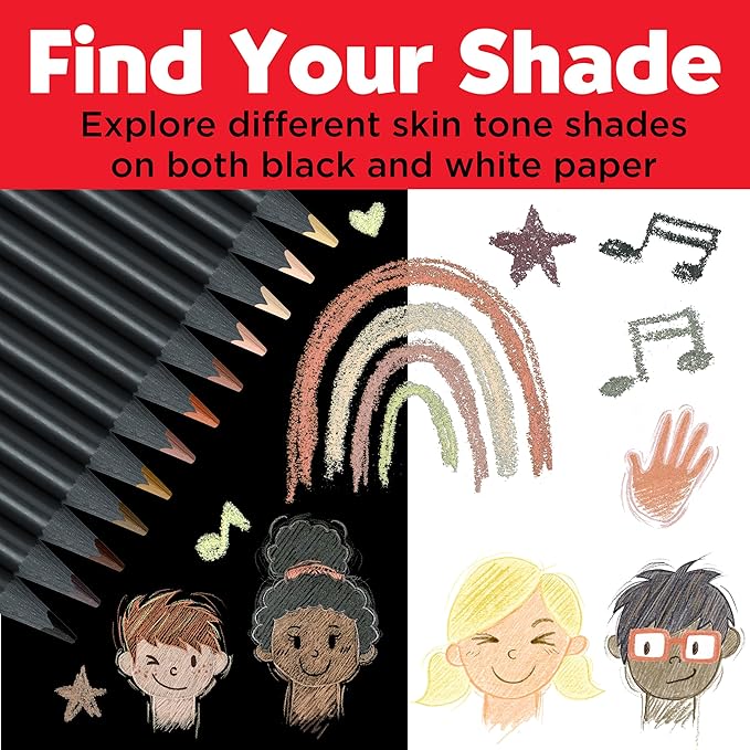 Faber-Castell Black Edition Skin Tone Colored Pencils, 12 Count
