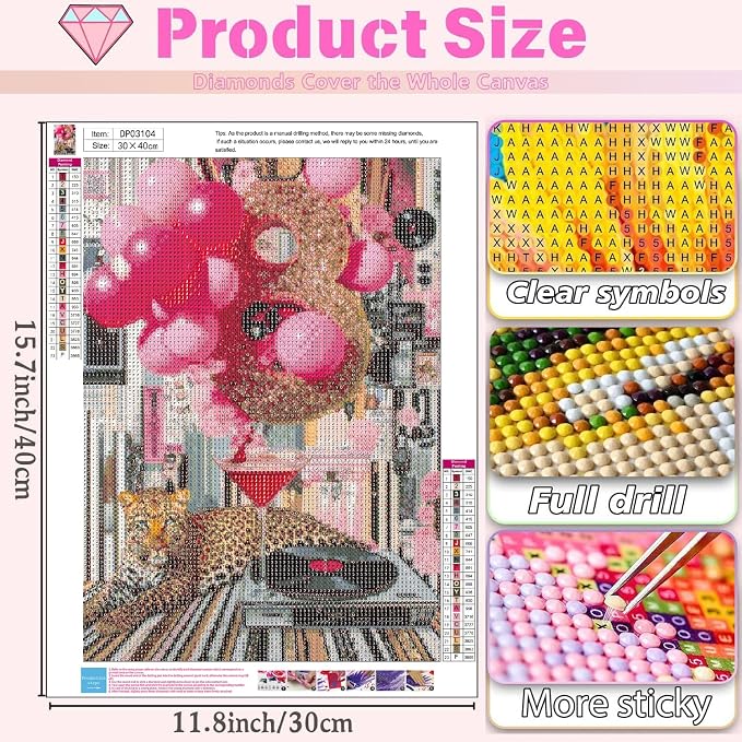 Leopard Diamond Art Kits for Adults Diamond Painting Kit for Adults
