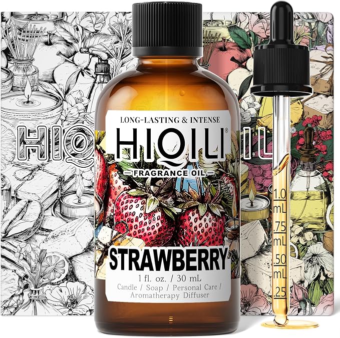 HIQILI Strawberry Fragrance Oil, DIY Fruity Scent Perfume - 1 Fl Oz