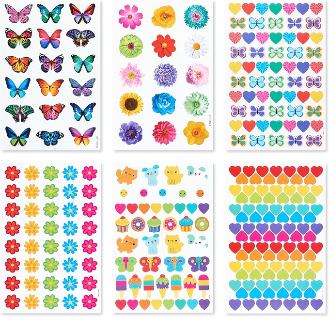 American Greetings 867 Stickers, 20 Sheets, All-Occasion Stickers, Butterfly & Flower Variety Pack