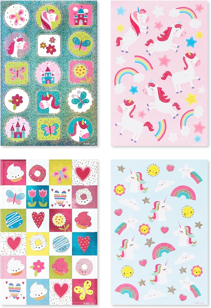 American Greetings 392-Count Bulk Stickers for Kids, Unicorns and Rainbows
