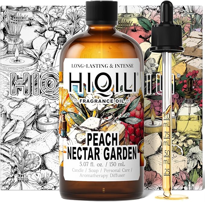 HIQILI Peach Nectar Garden Fragrance Oil for Diffuser, Candle & Soap Making