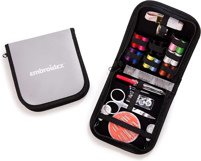 Embroidex Sewing Kit - Home, Travel & Emergencies - Quality Notions, Scissor & Thread - Great Gift