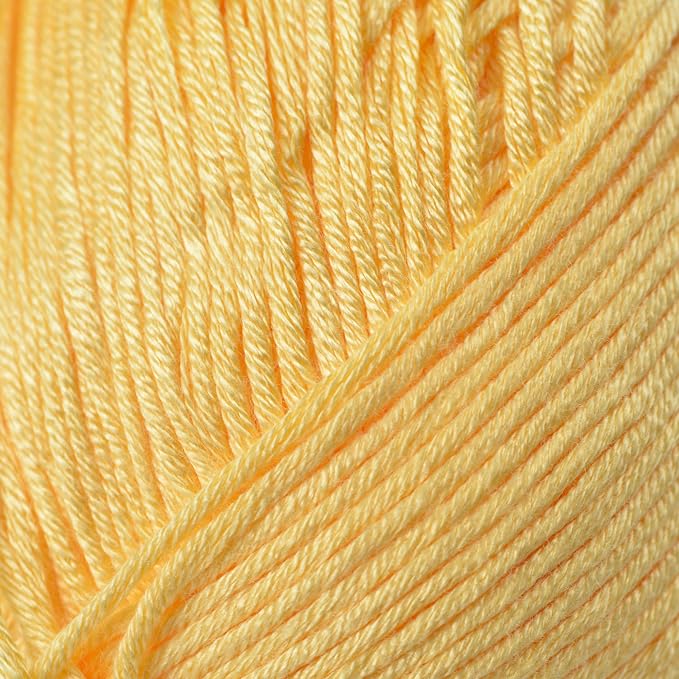 Loops & Threads Silky Soft Yarn - Yarn for Knitting, Crochet, Weaving, and Arts & Crafts - Yellow, Bamboo, 3.5 oz