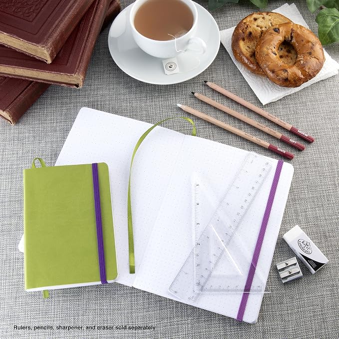 Pentalic 4 x 6" Pocket Dot Grid Traveler Journal, 160 Pages, Olive Green