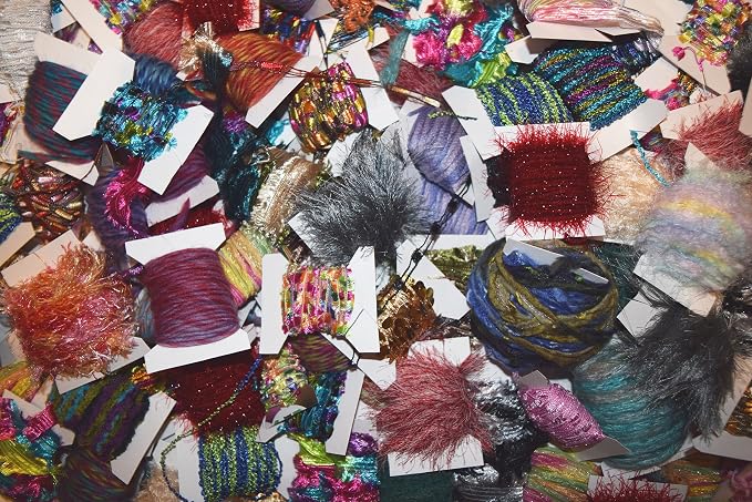 200 Yards 20 Colors Novelty Yarn Grab Bag for Scrapbooking, Fiber Art, Knit/Crochet, Felting, Jewelry Making