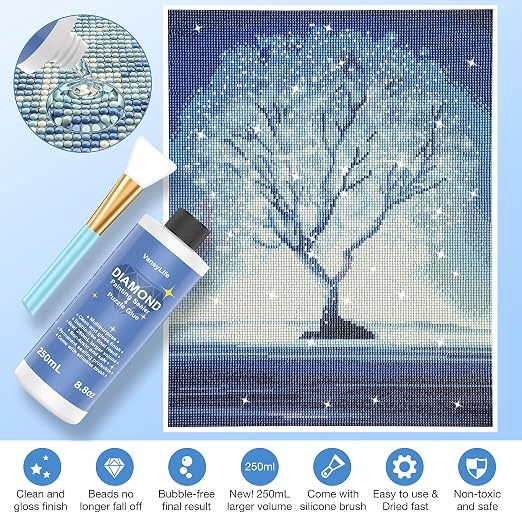 VansyLife Updated Diamond Painting Sealer with Silicone Brush